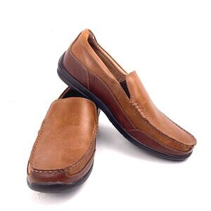 Vionic Men’s Preston Slip-On Brown Leather Loafers Orthotic Shoes Size 10.5M